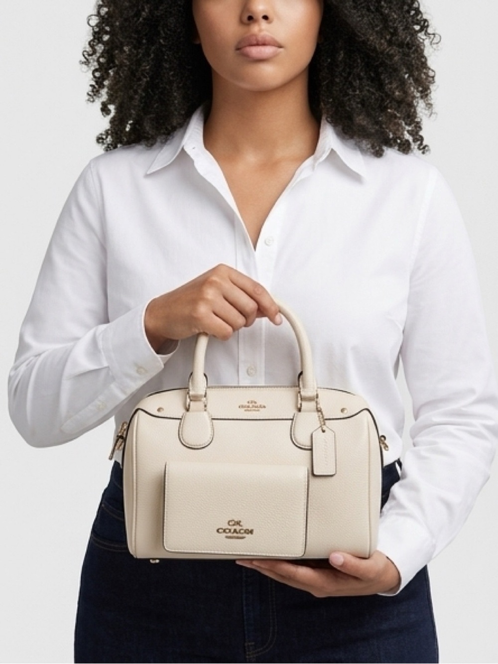 Coach Cream Satchel with Matching Wallet